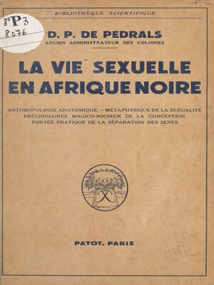 cover image of La vie sexuelle en Afrique noire